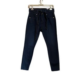 NWT! Loft‎ dark wash belted jeans. Size 2P